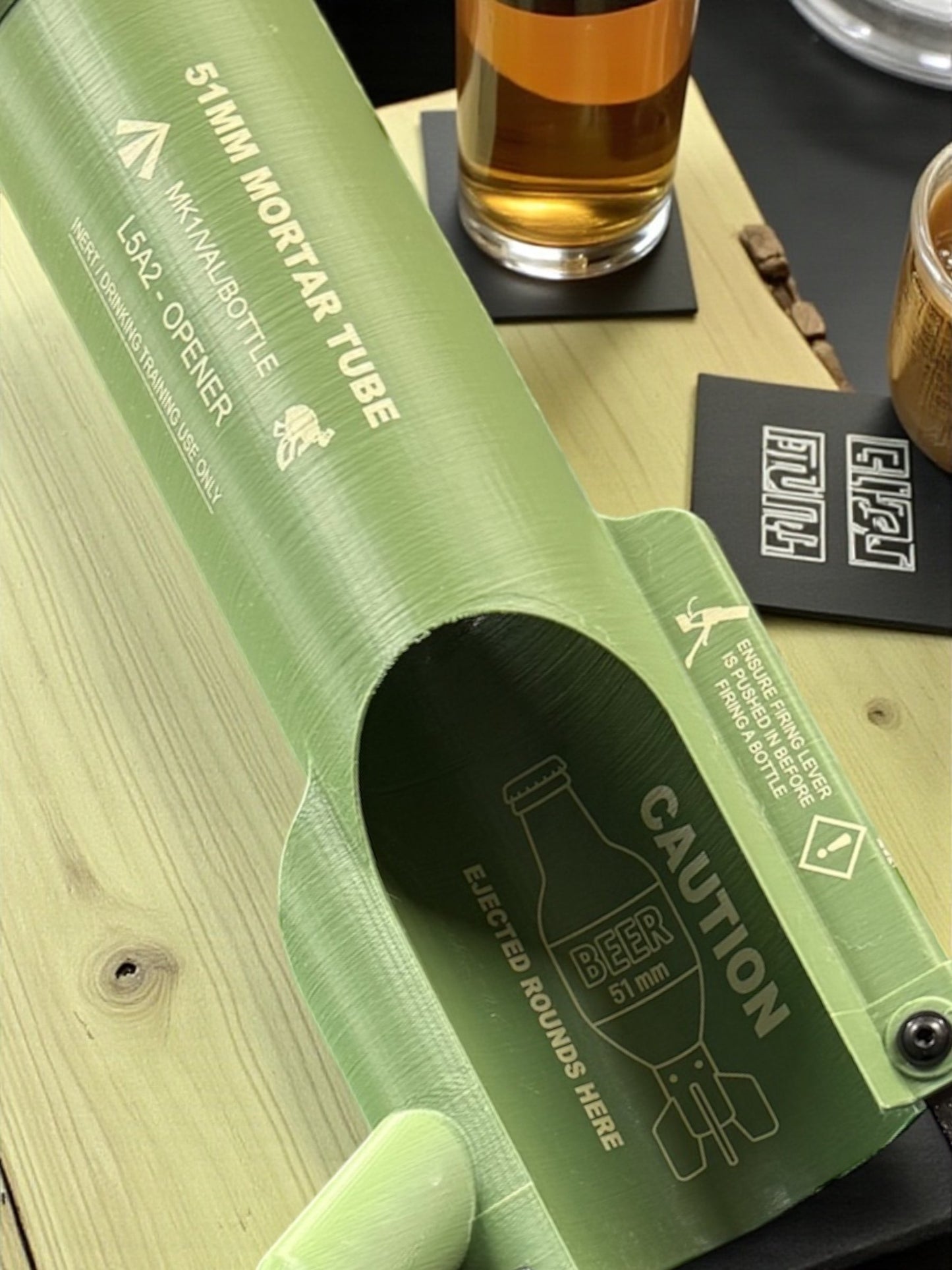 51mm Beer Bottle Mortar Bottle Opener – Novelty Cap-Launching Desk & Bar Accessory.