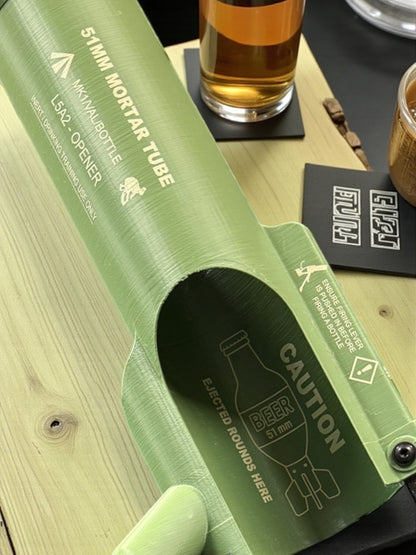 51mm Beer Bottle Mortar Bottle Opener – Novelty Cap-Launching Desk & Bar Accessory.